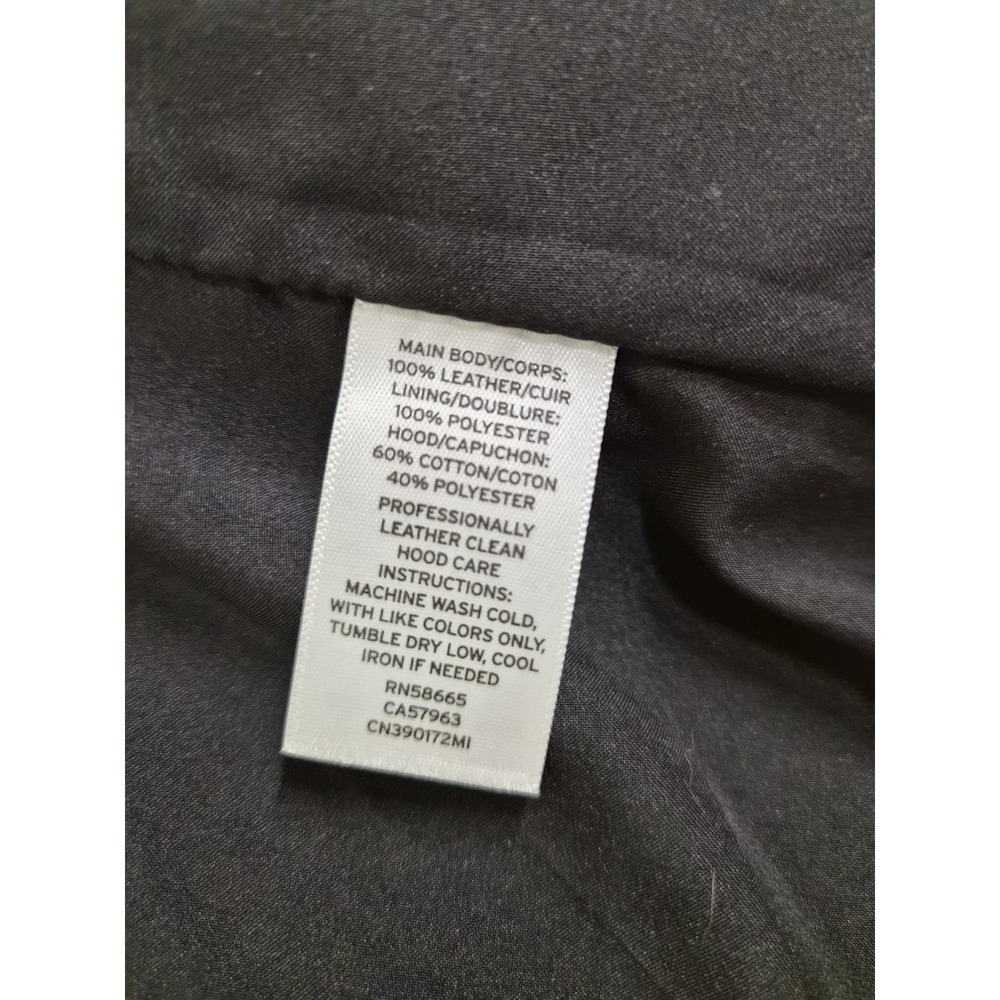 Caslon 100% Leather Moto Jacket With Removable hoodie In Black size S - Picture 11 of 16
